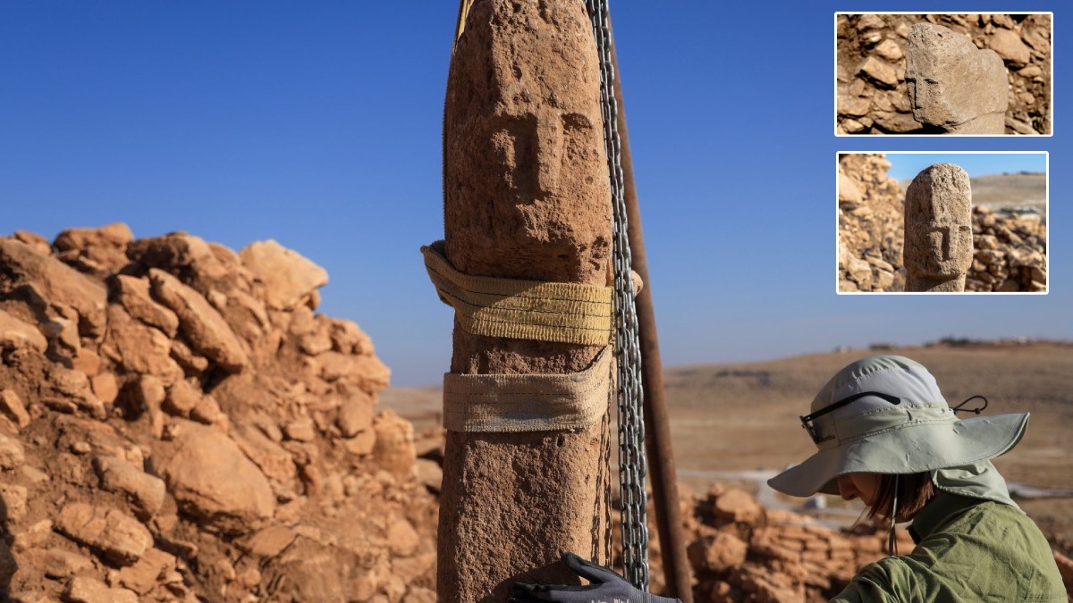 Karahantepe’de tarihi keşif: 12 bin yıllık insan yüzlü dikilitaş ortaya çıkarıldı