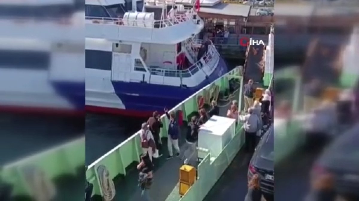 Sirkeci'de arabalı vapur iskeleye çarptı