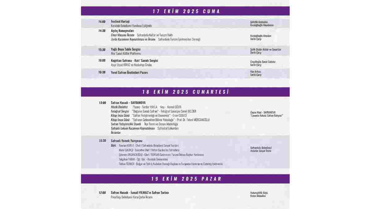 9. Safran Festivali 17-19 Ekim’de başlıyor