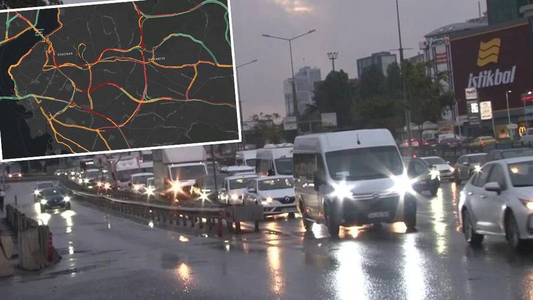 İstanbul yağmurla güne başladı: Trafik yoğunluğu tavan yaptı