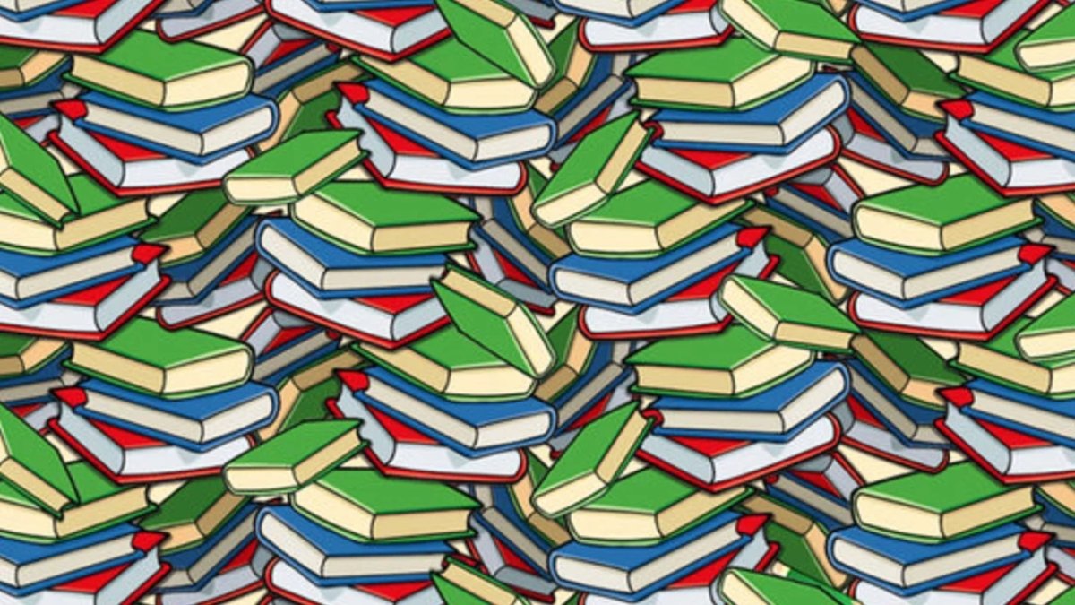 Bu optik illüzyon en zekileri bile zorluyor: Kitapların arasındaki kalemi 5 saniyede yalnızca dahiler buluyor!