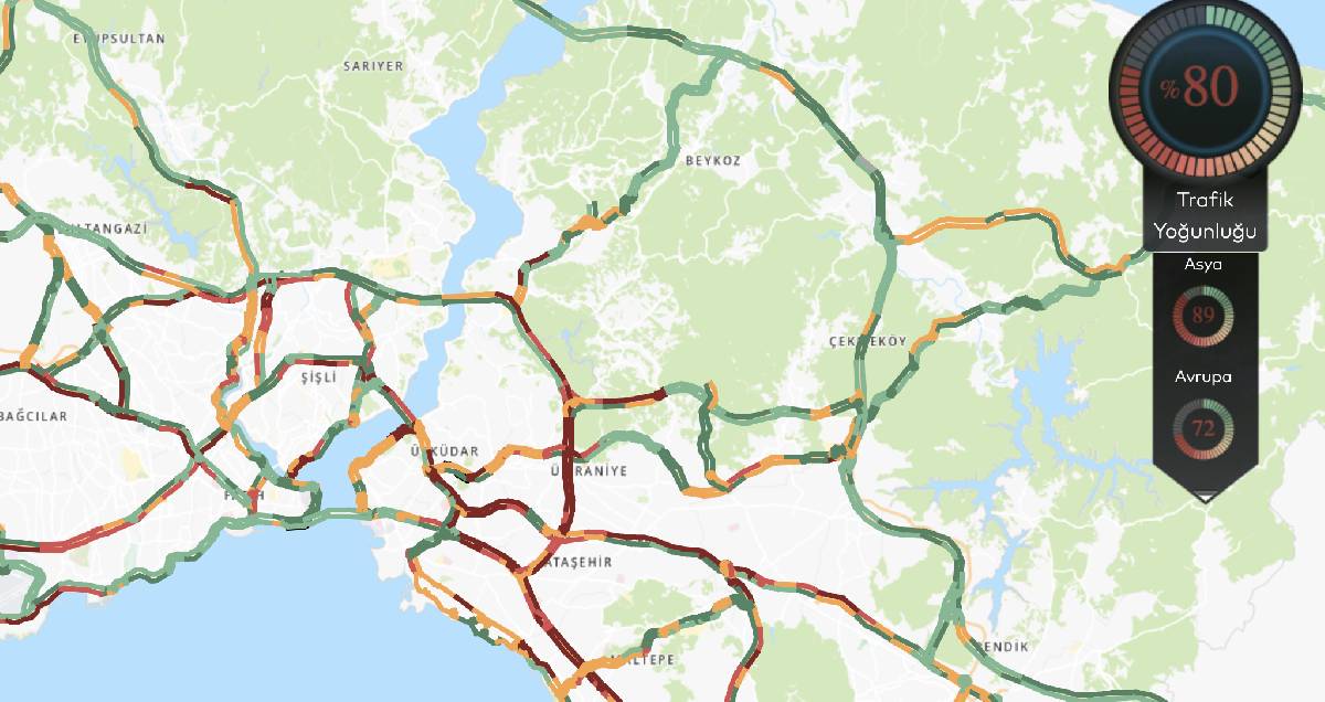 İstanbul'da yağmur trafiği! Yoğunluk yüzde 90'a kadar çıktı