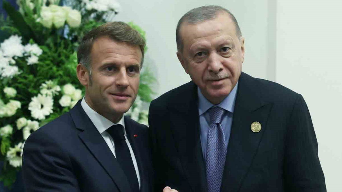 Erdoğan, Macron'la bir araya geldi