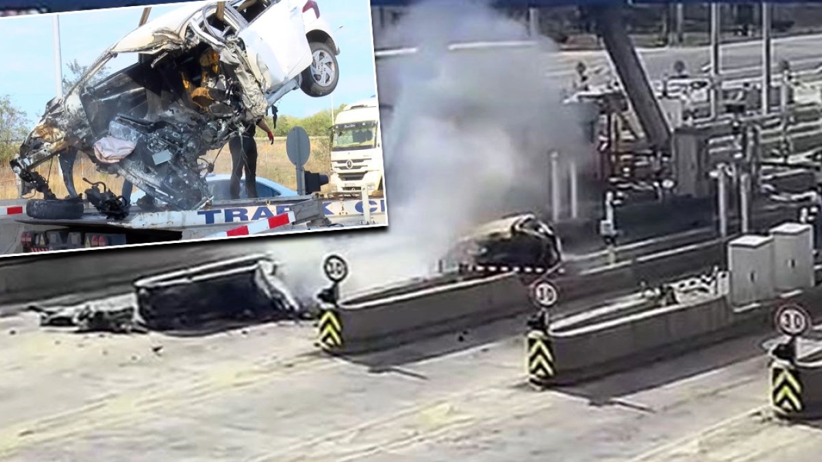 Kuzey Marmara Otoyolu'nda feci kaza: Takla atan araç parçalanarak alev aldı