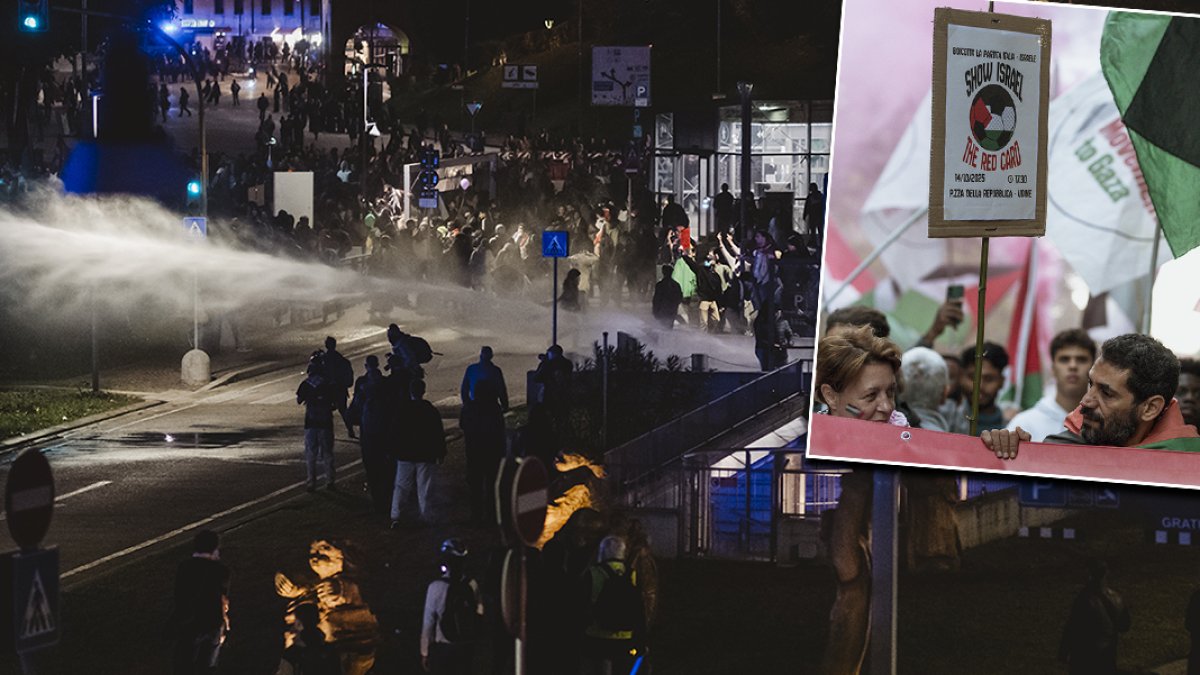 İtalya-İsrail maçında Filistin protestosu: Göstericilerle polis arasında çatışma çıktı