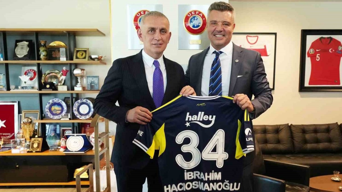 Fenerbahçe Başkanı Sadettin Saran'dan, TFF Başkanı İbrahim Hacıosmanoğlu'na ziyaret