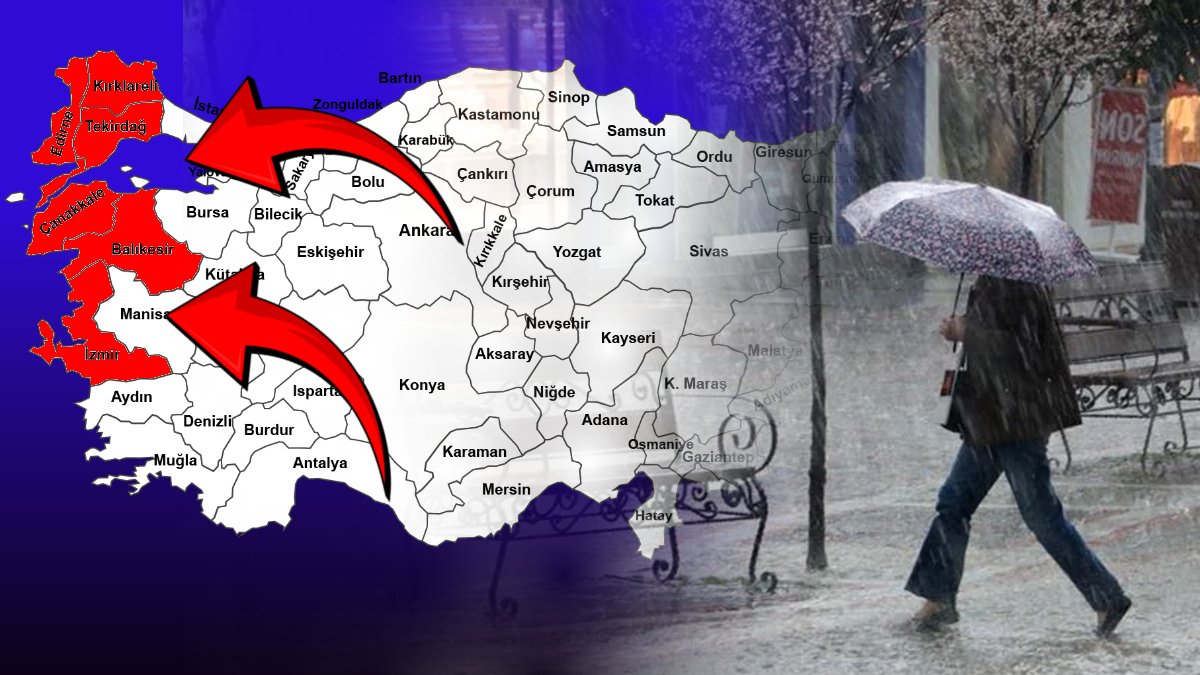 Meteoroloji'den son dakika uyarısı! Kuvvetli sağanak geliyor: İzmir, Balıkesir, Çanakkale, Tekirdağ, Edirne, Kırklareli...