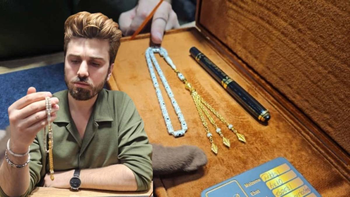 Pırlanta ve altınla yapıldı, yapımı 3 ay sürdü! Özel yapım tespih 150 bin liraya satışa çıktı