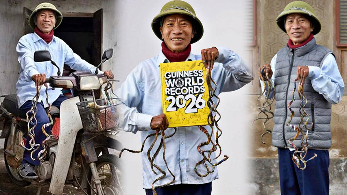 Tırnak mı spaghetti mi! 5,9 metrelik tırnaklarıyla dünya rekoru kırdı