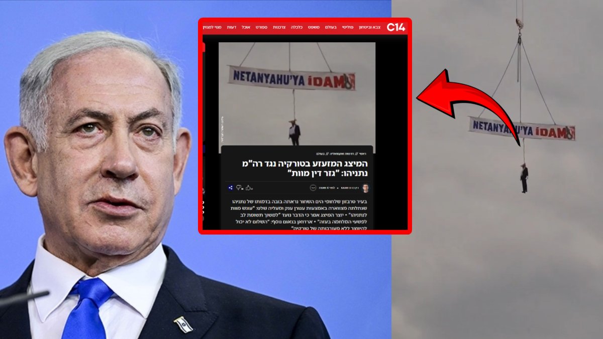 Trabzon’daki "Netanyahu'ya idam" yazılı kuklanın asılması, İsrail basınında gündem oldu