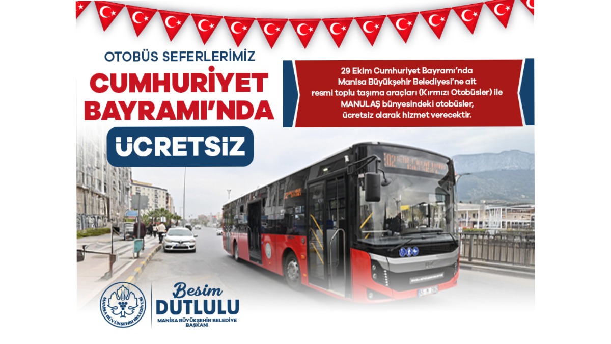 29 Ekim’de ulaşım ücretsiz olacak