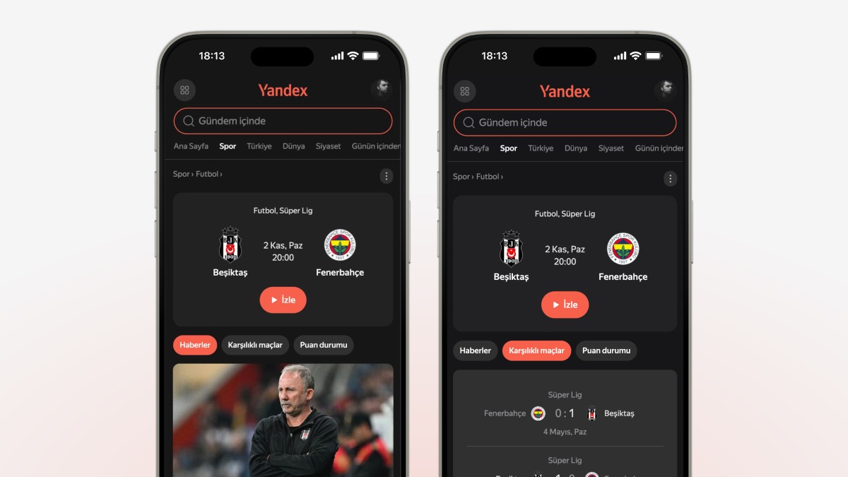 Yandex Türkiye’den Beşiktaş–Fenerbahçe derbisine dijital dokunuş