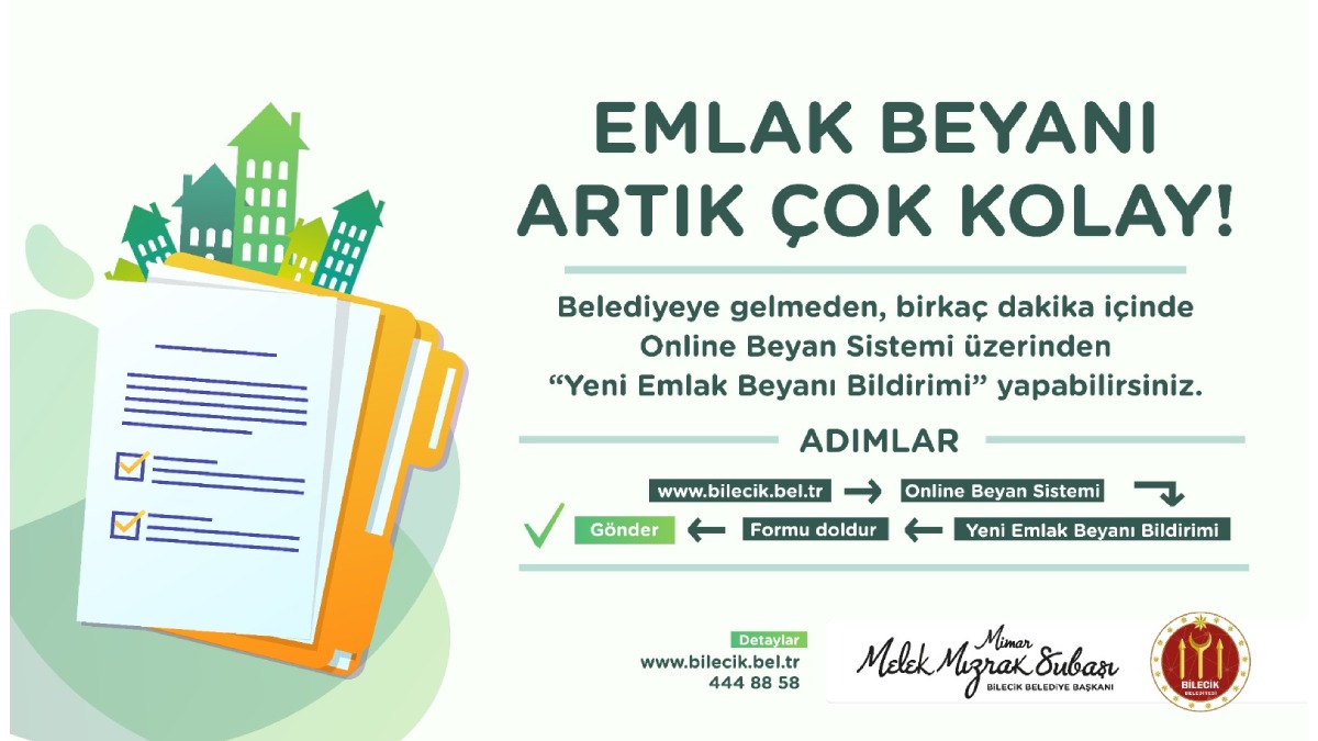 Bilecik Belediyesinden Online Beyan Sistemi hakkında açıklama