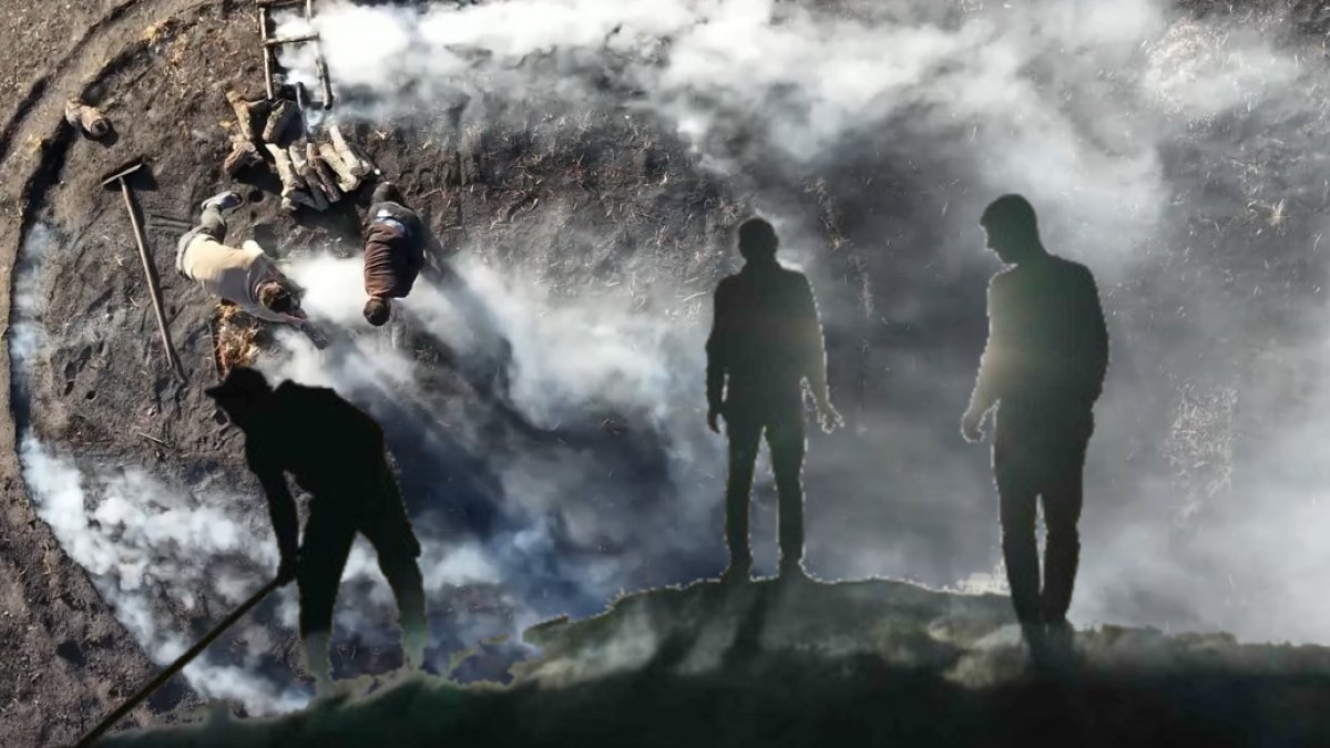 Kırıkkale'de zorlu mesai! Aileler 6 ay çadırda yaşayıp meşe odunundan mangal kömürü üretiyor