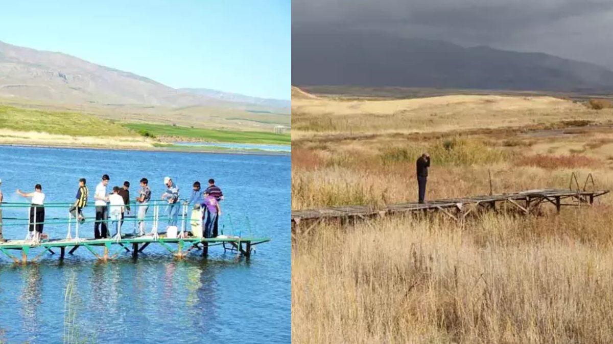 Van Gölü’nde tarihi çekilme işte böyle gözler önüne serildi! Plaj kayboldu, iskeleler karaya çıktı