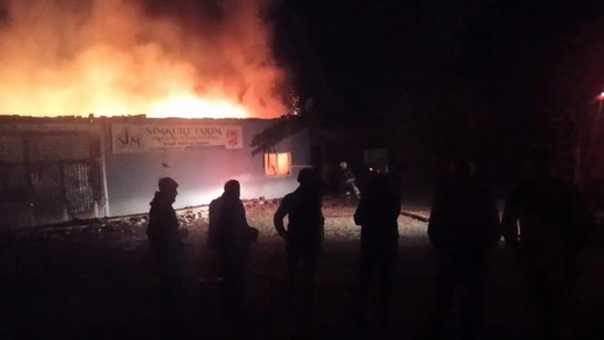 Amasya'da soğan deposunda yangın