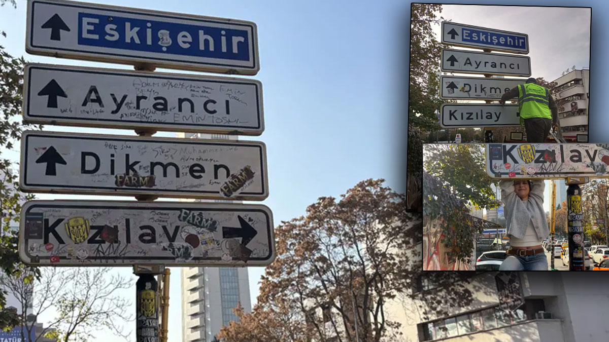 Başkentte 'Kızılay' tabelasına koruma görevlendirildi