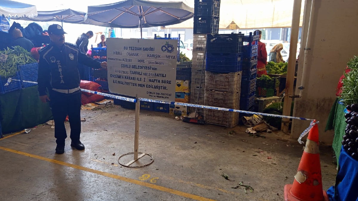 Kurallara uymayan pazarcı esnafına ceza