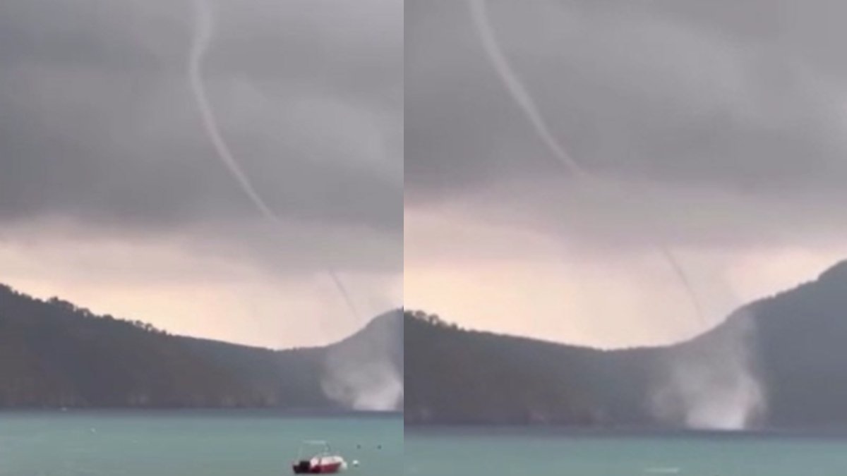 Antalya kıyılarında korkutan anlar! Deniz üzerinde iki ayrı hortum belirdi