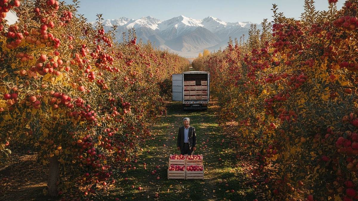 Yüksekova'da elma yağmuru! 'Taleplere yetişemiyorum' diye isyan etti