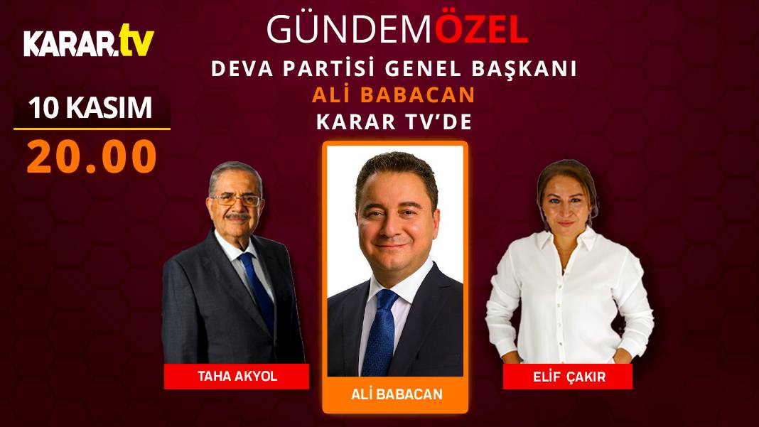Ali Babacan Karar TV'ye konuk oluyor