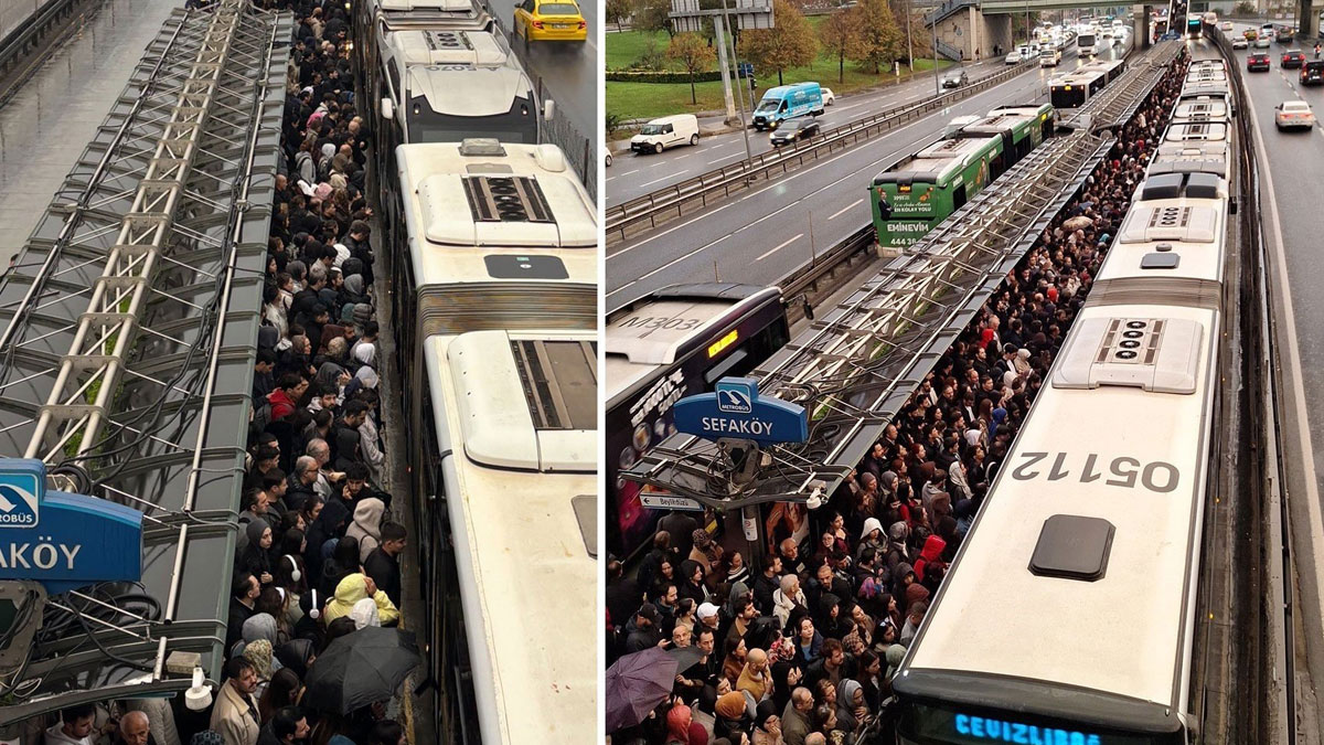 Metrobüs hattı kilitlendi: Vatandaşlar duraklarda mahsur kaldı