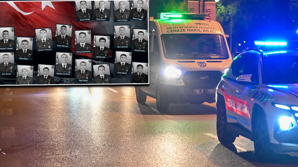 Şehitlere veda: Otopsiler tamamlandı, naaşları Mürted Hava Üssü'ne götürüldü