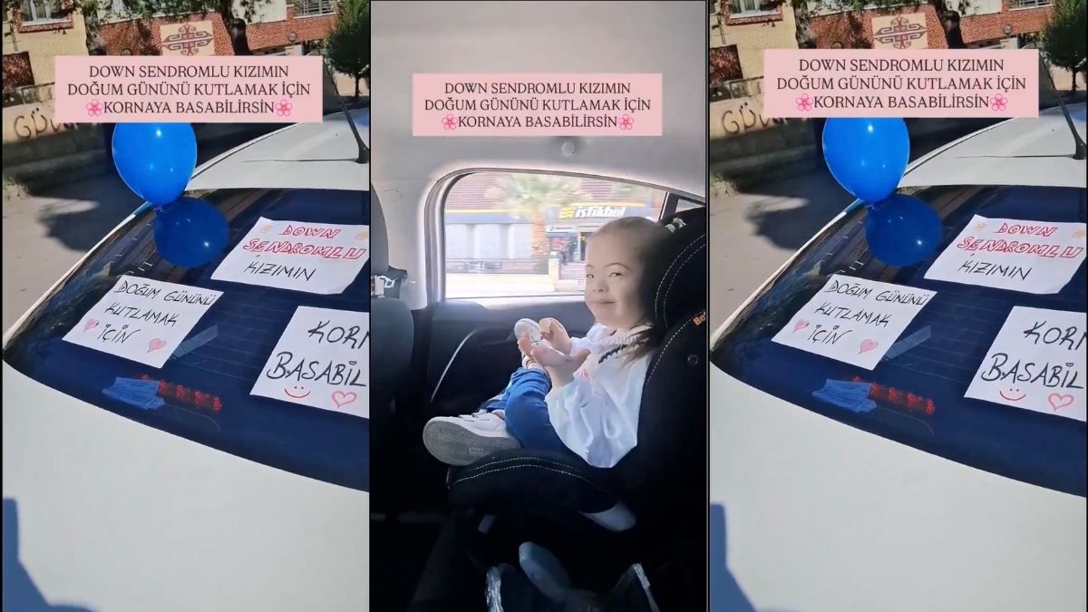 Kızına doğum günü sürprizi için trafiğe çıktı, o anlar yürekleri ısıttı: Özel gereksinimli kızına en güzel hediyeyi verdi!