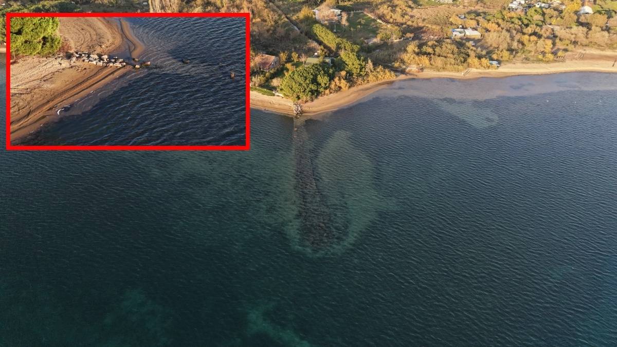 Deniz çekildi, tarihi sırlar ortaya çıktı! Sular altında kalan antik liman işte böyle görüldü