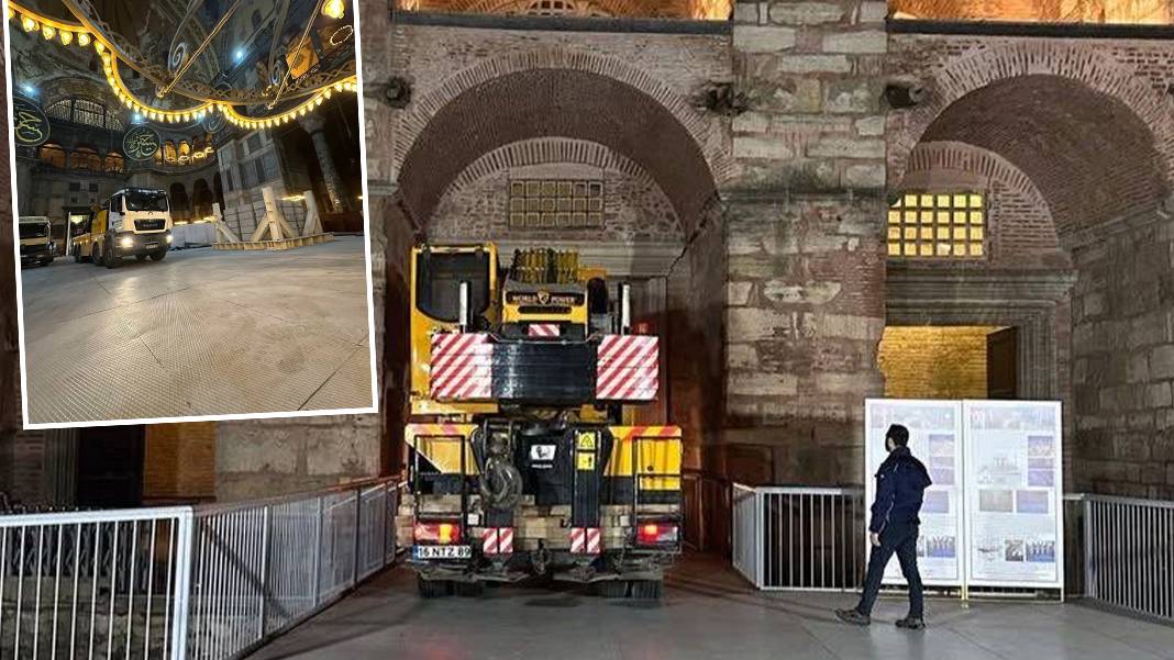 Ayasofya-i Kebir’de restorasyon tartışması: 1500 yıllık mirasın içine kamyon ve vinç sokuldu