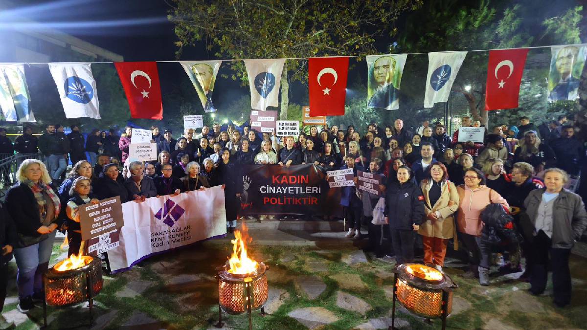 Karabağlar, kadına yönelik şiddete karşı tek ses tek yürek