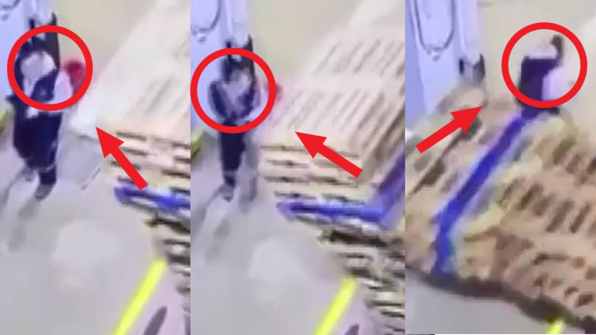 Fabrikada tehlikeli anlar! Paletlerin altında kalmaktan kıl payı kurtuldu