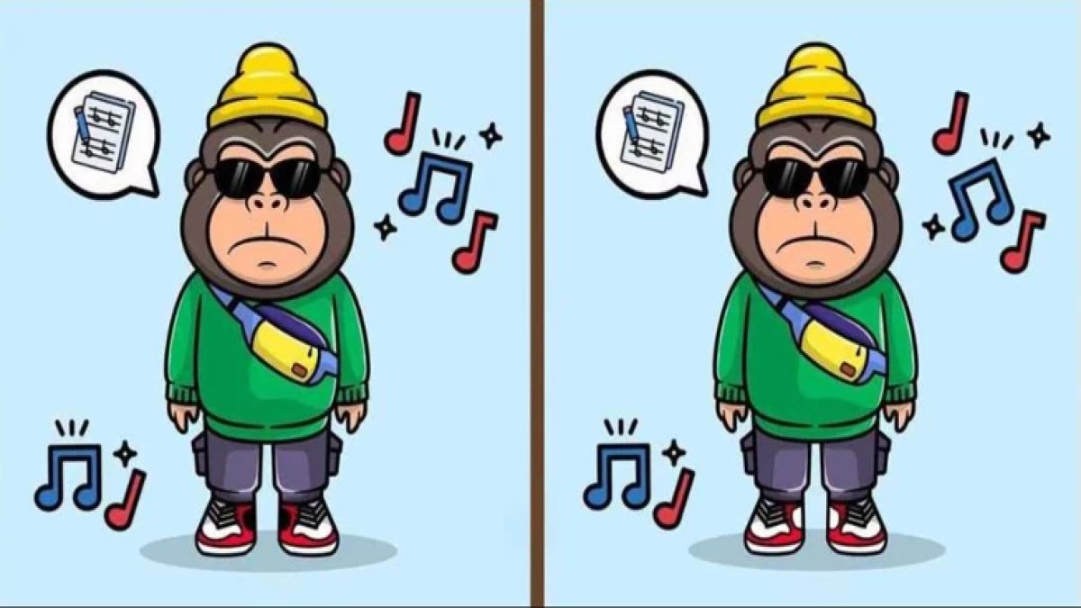 Beyinleri ateşleyen test: Müzik dinleyen goriller arasındaki 3 farkı 15 saniyede bulabilir misiniz?