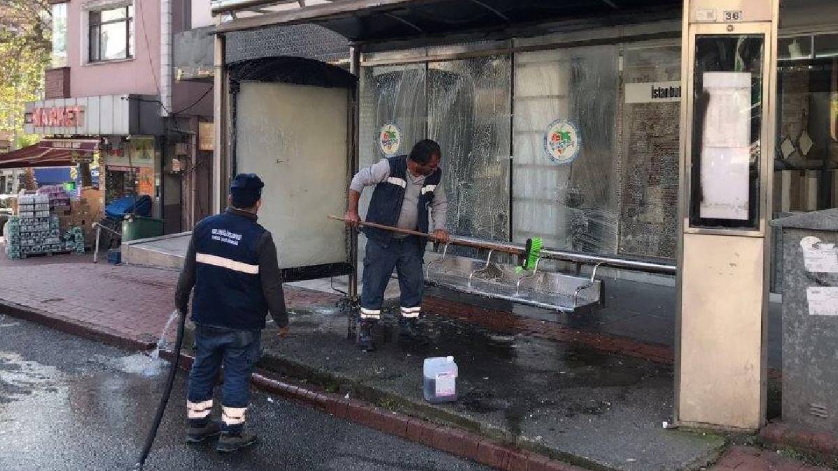 Kdz. Ereğli’de otobüs durakları detaylı temizlendi