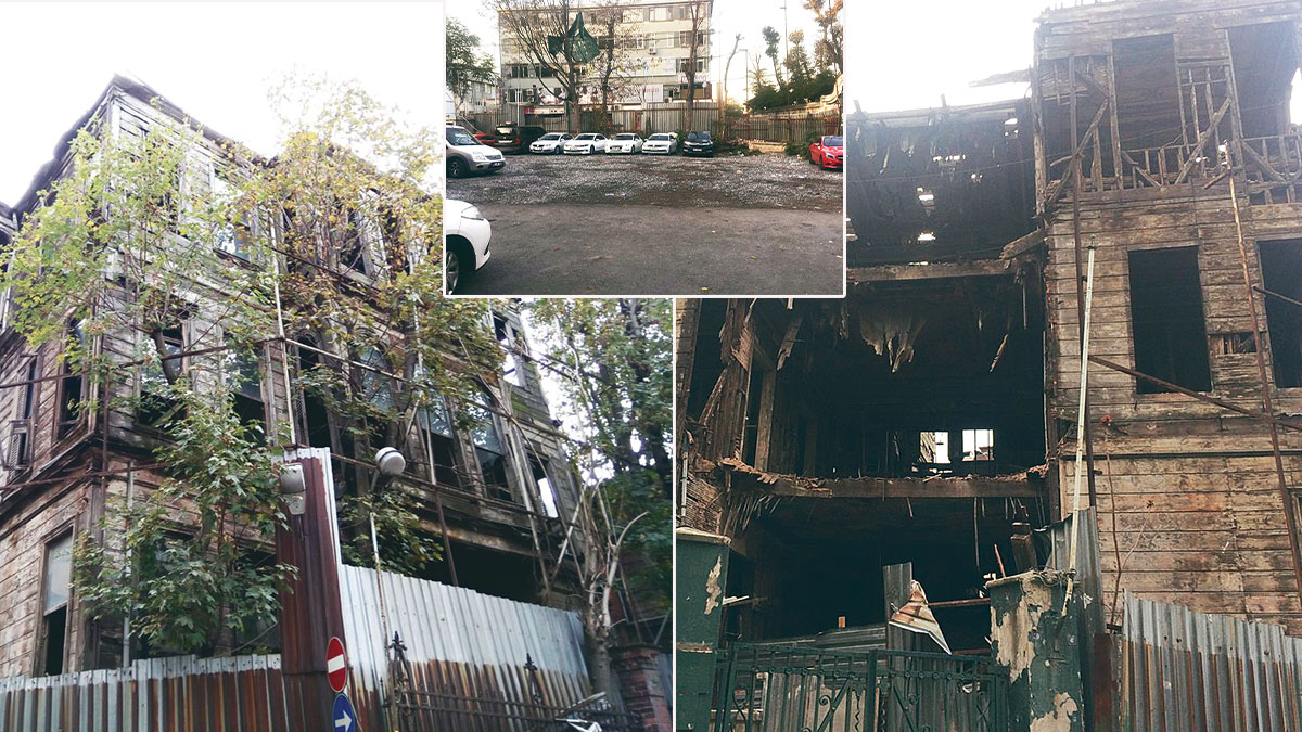 Tarihi Pembe Konak’ın arsasına park eden utanç