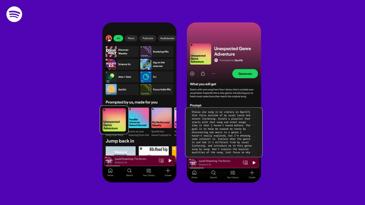 Spotify, yapay zeka komutlarıyla özel çalma listeleri oluşturmayı sağlayan yeni özelliğini duyurdu