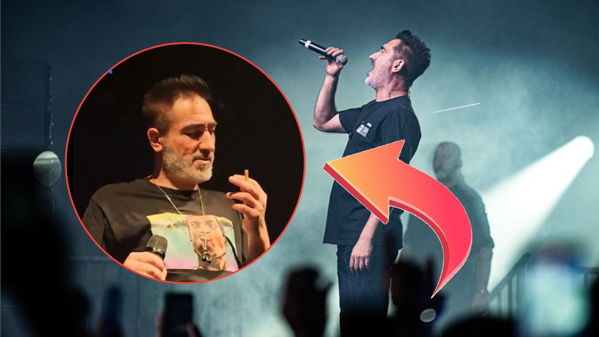 Rapin babası sahnedeyken 40 yılda bir yaşanacak olay! Sagopa Kajmer’in ağzına tam isabet sigara şoku