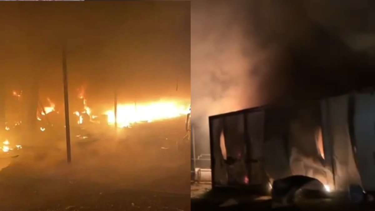 Sigara izmariti yüzünden koca baraka yandı! Gece düşmanlara uyanan işçiler can havliyle kaçtı