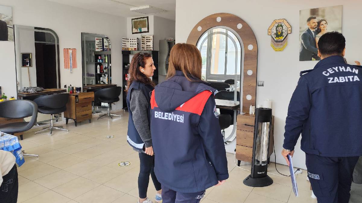 Ceyhan Belediyesinden kuaför ve güzellik salonlarına yönelik denetim