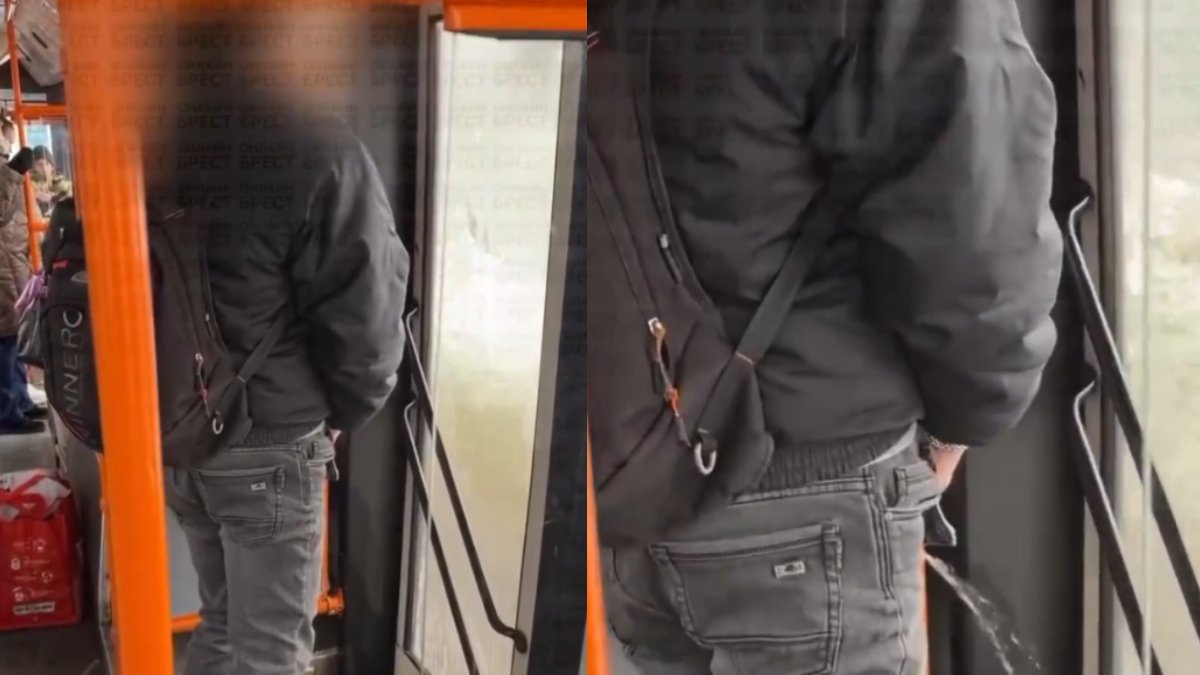 Toplu taşımada skandal görüntüler! Hareket halindeki otobüste tuvaletini yaptı!