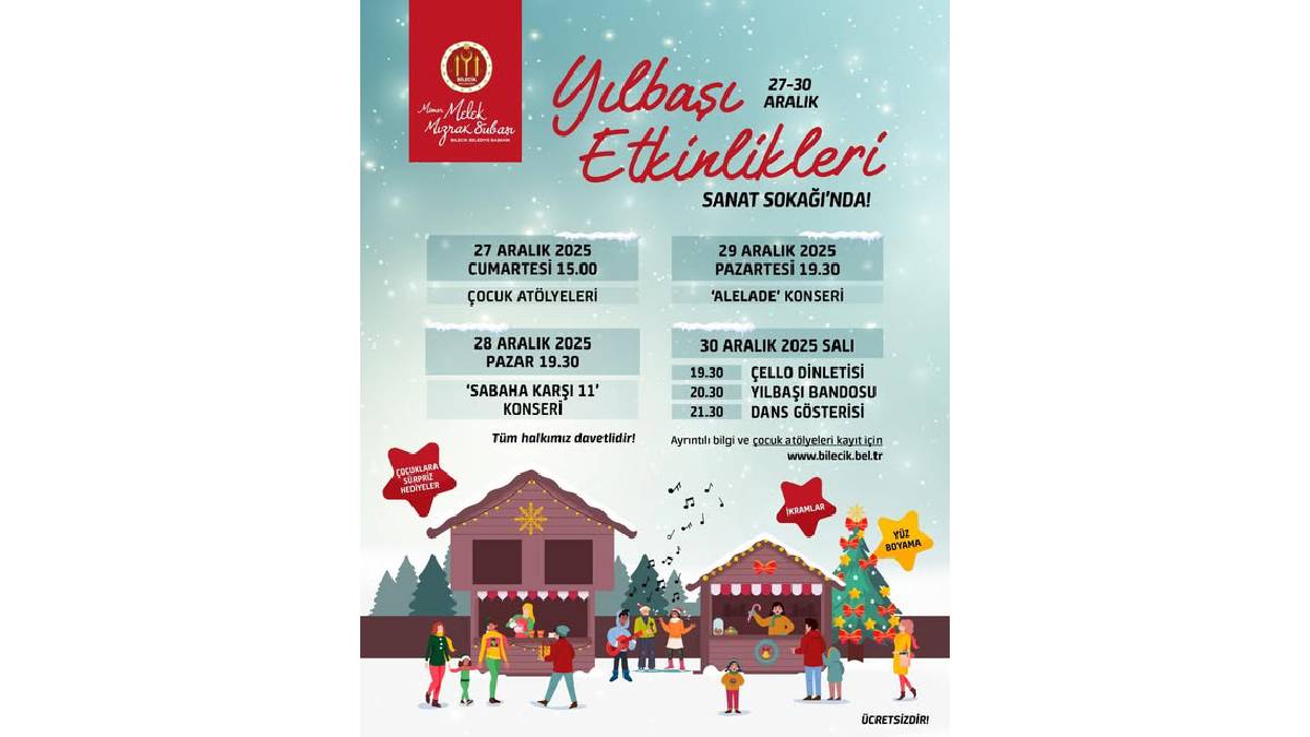 Bilecik Belediyesi yılbaşı etkinlikleri takvimi belli oldu