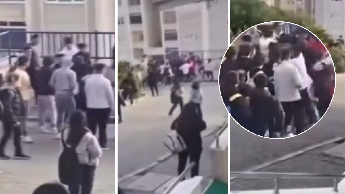 Sokak ortasında meydan kavgası! Öğrenci grupları birbirine girdi