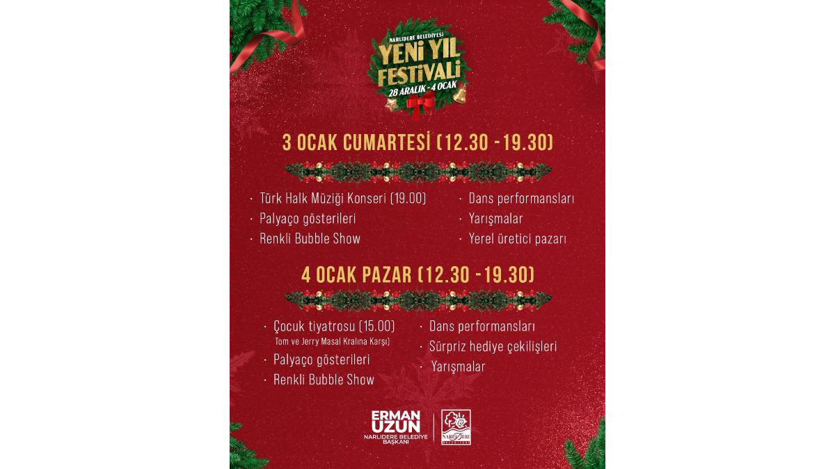 Narlıdere Belediyesi yeni yıl festivali başlıyor