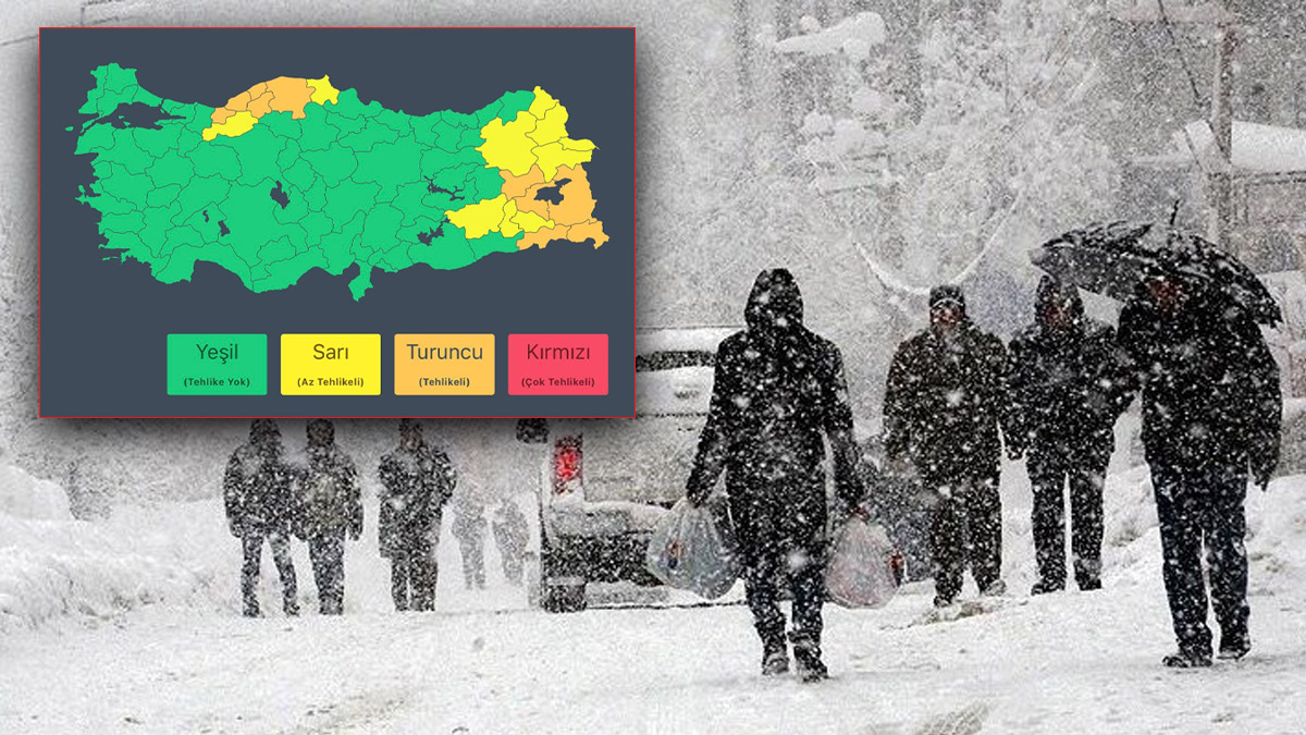 İçişleri Bakanlığı’ndan 19 il için 'turuncu' ve 'sarı' kodlu uyarı: Yoğun kar geliyor