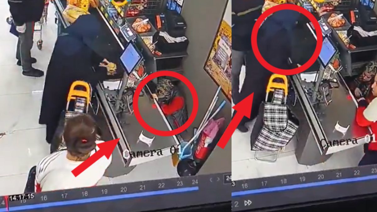 Market çalışanı kasada bayıldı, müşteriler ürün geçirmeye devam etti: "İnsanlık ölmüş" dedirten görüntüler
