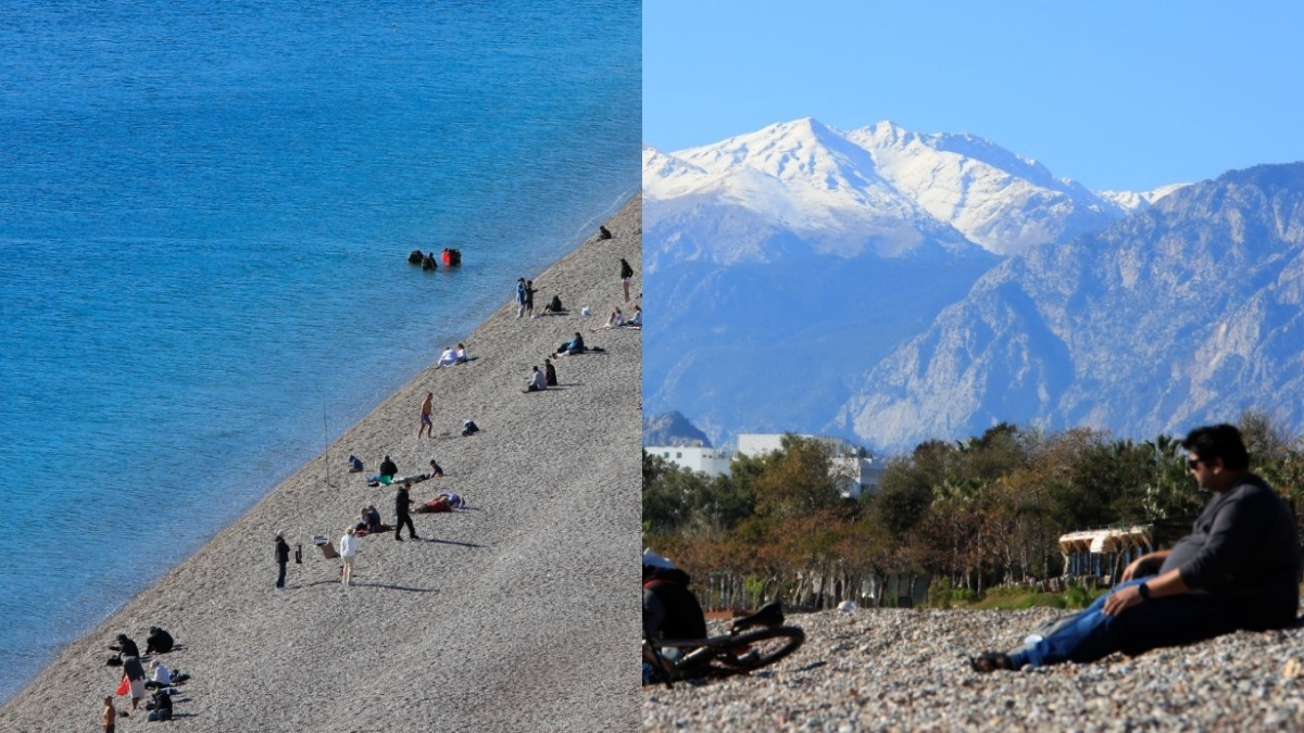 Tüm Türkiye kar altında kalırken onlar deniz sefası yaptı! O ilimizde vatandaş plajlara akın etti