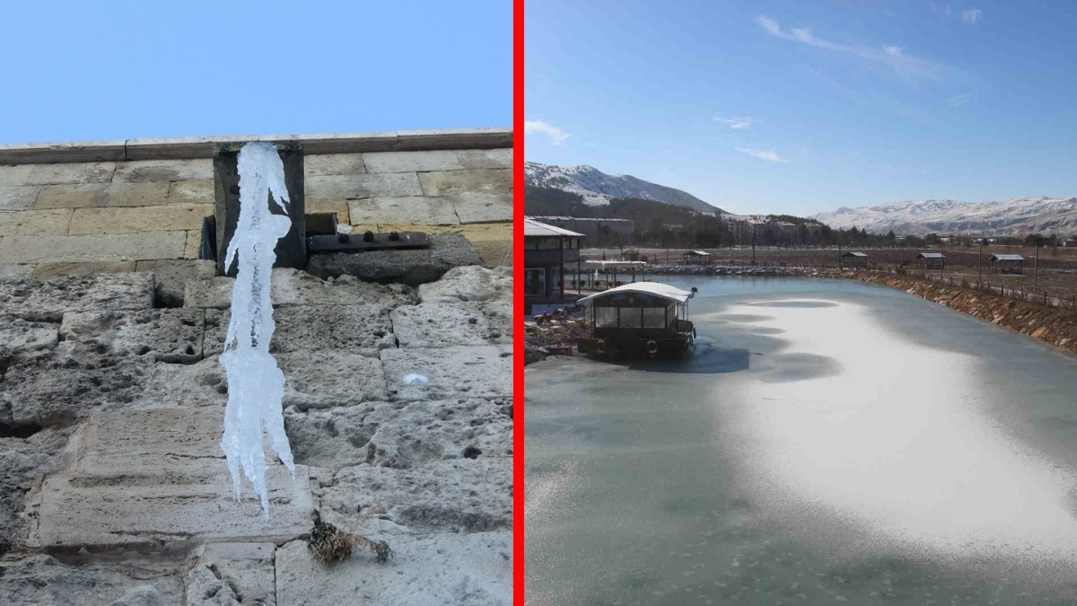 Havalar aniden soğudu, termometre eksi 13 dereceyi gösterdi! O ilimizde göller dondu, sarkıtlar oluştu