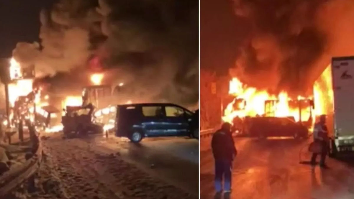 Arnavutköy'de binanın bacası alev aldı