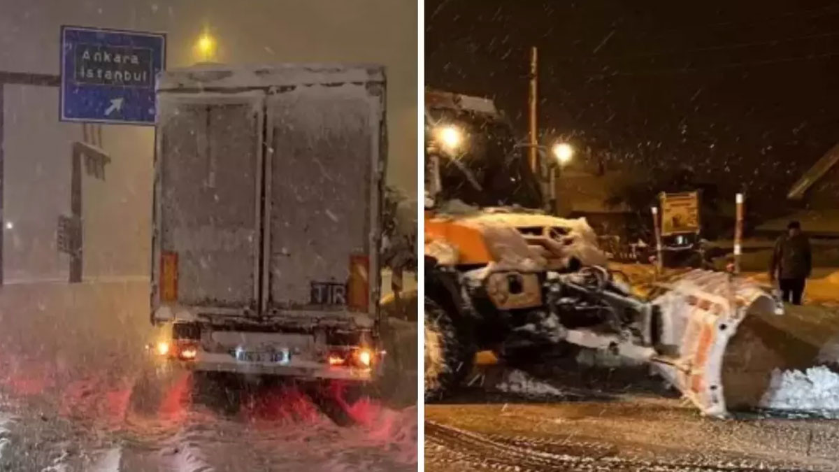 Bolu Dağı'nda yoğun kar önemli: Ağır tonajlı araçlara kapatıldı