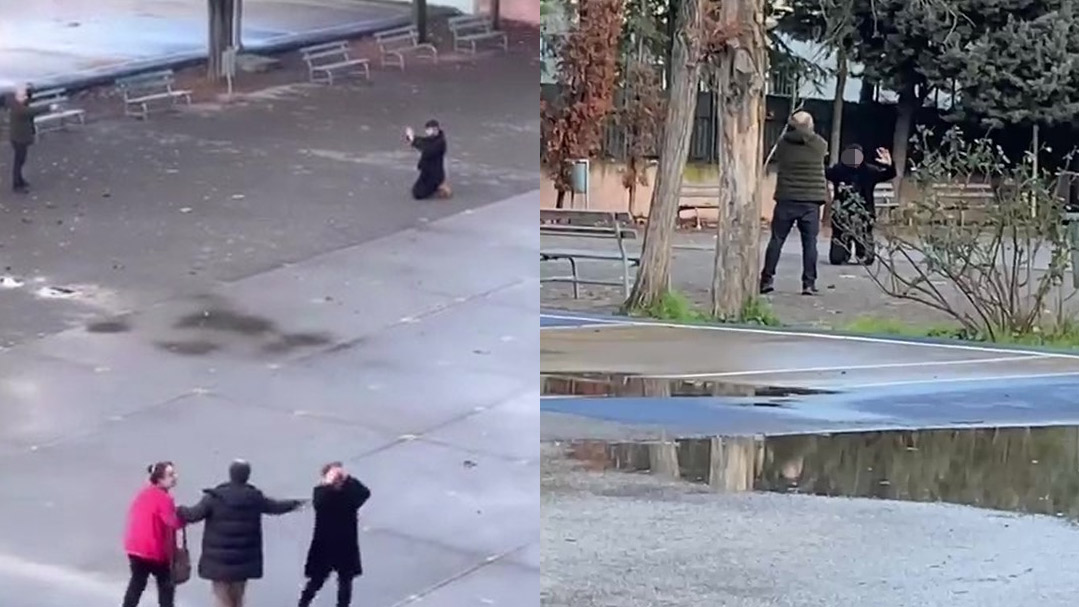 Okul bahçesinde kızını rahatsız eden genci silahla rehin almıştı! Baba serbest, şüpheli genç tutuklandı